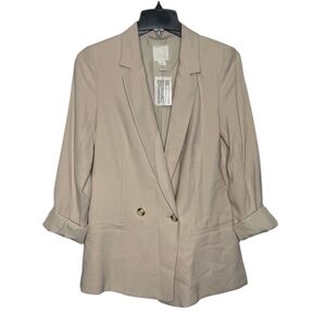 NWT H&M | Tan Double Breasted Oversized Blazer Jacket